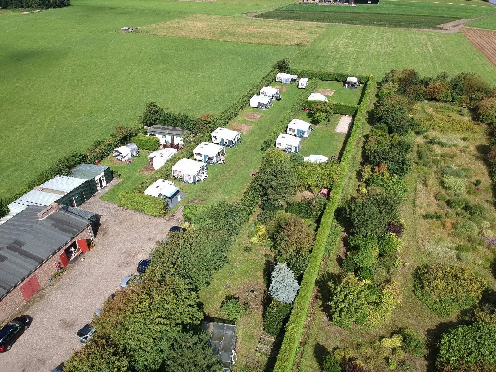 Luchtfoto van Camping de Croft