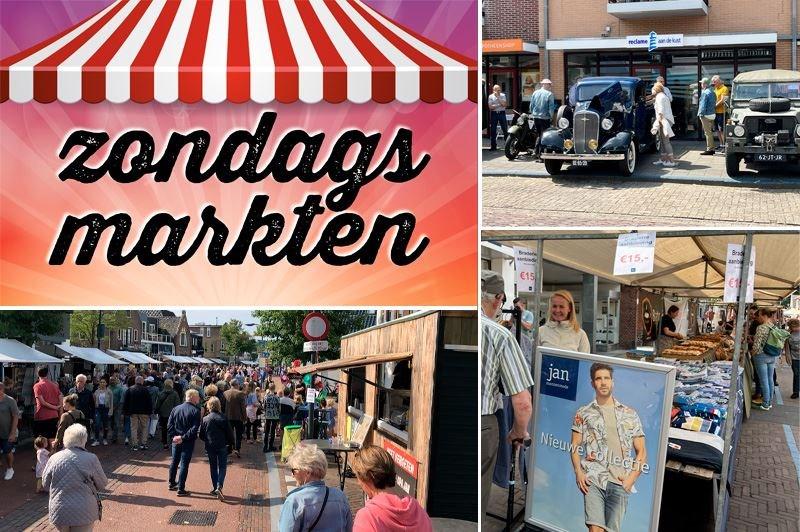 Zondagsmarkten in dorpshart Castricum