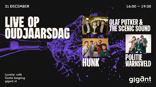 Oudjaarsdag: Politie Warnsveld + Olaf Putker & The Scenic Sound + HUNK