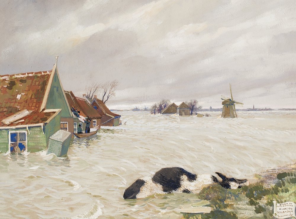 Volendam 1916. Olieverfschilderij door Maurice Sijs. Collectie Zuiderzeemusem Enkhuizen