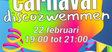 Kleurrijk poster met discozwemmen