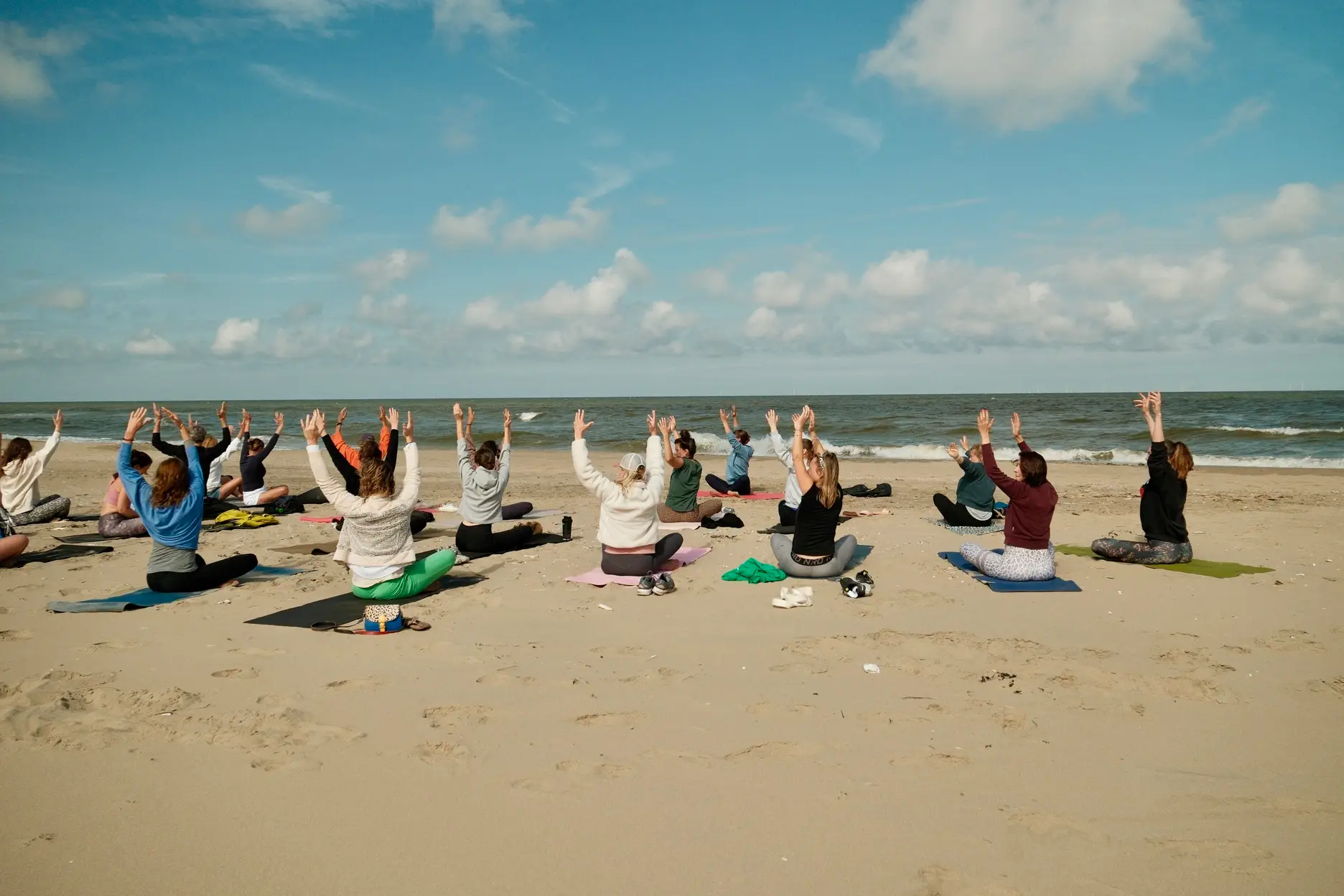 Yoga op het strand