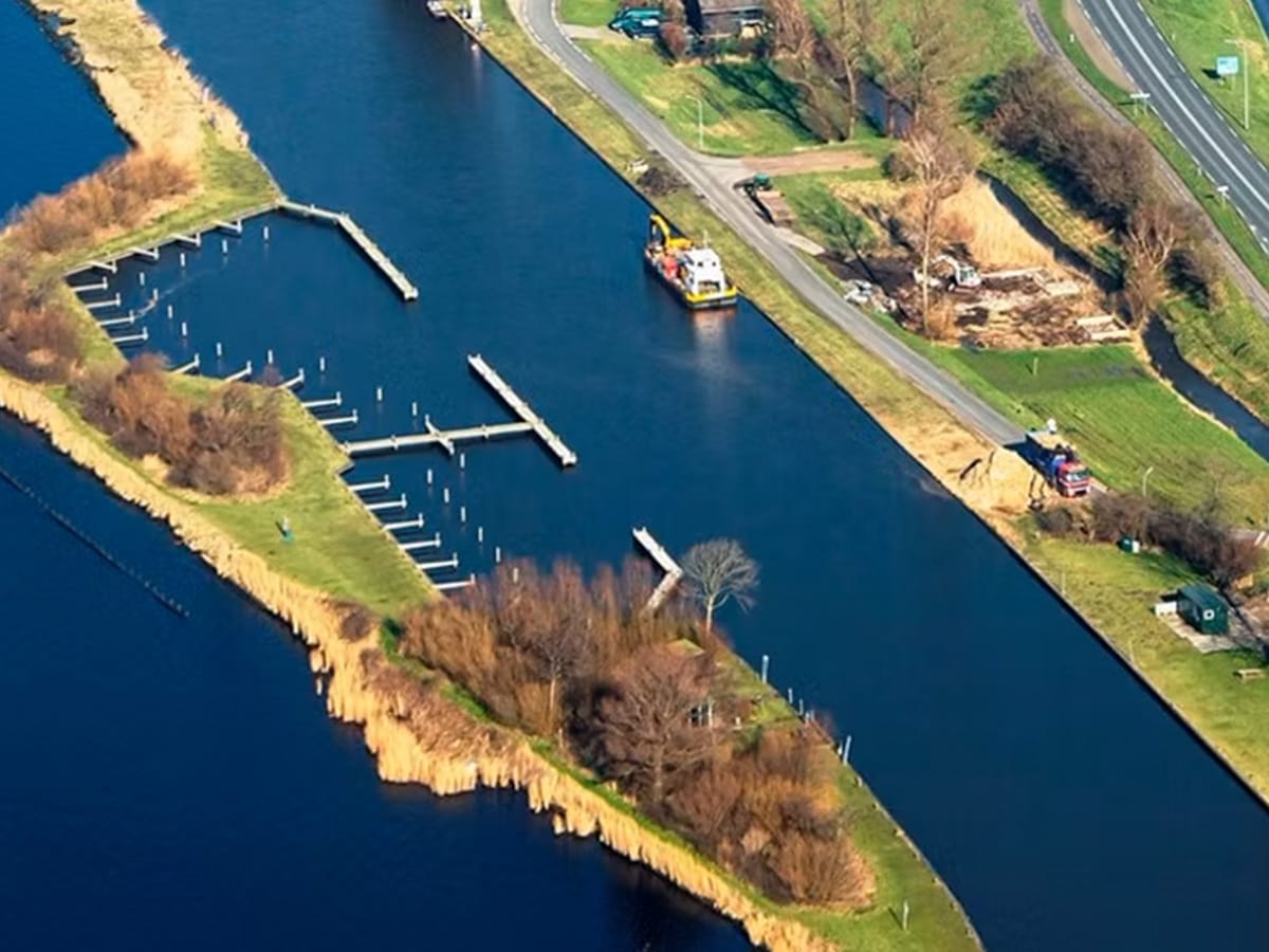 Luchtfoto van de haven