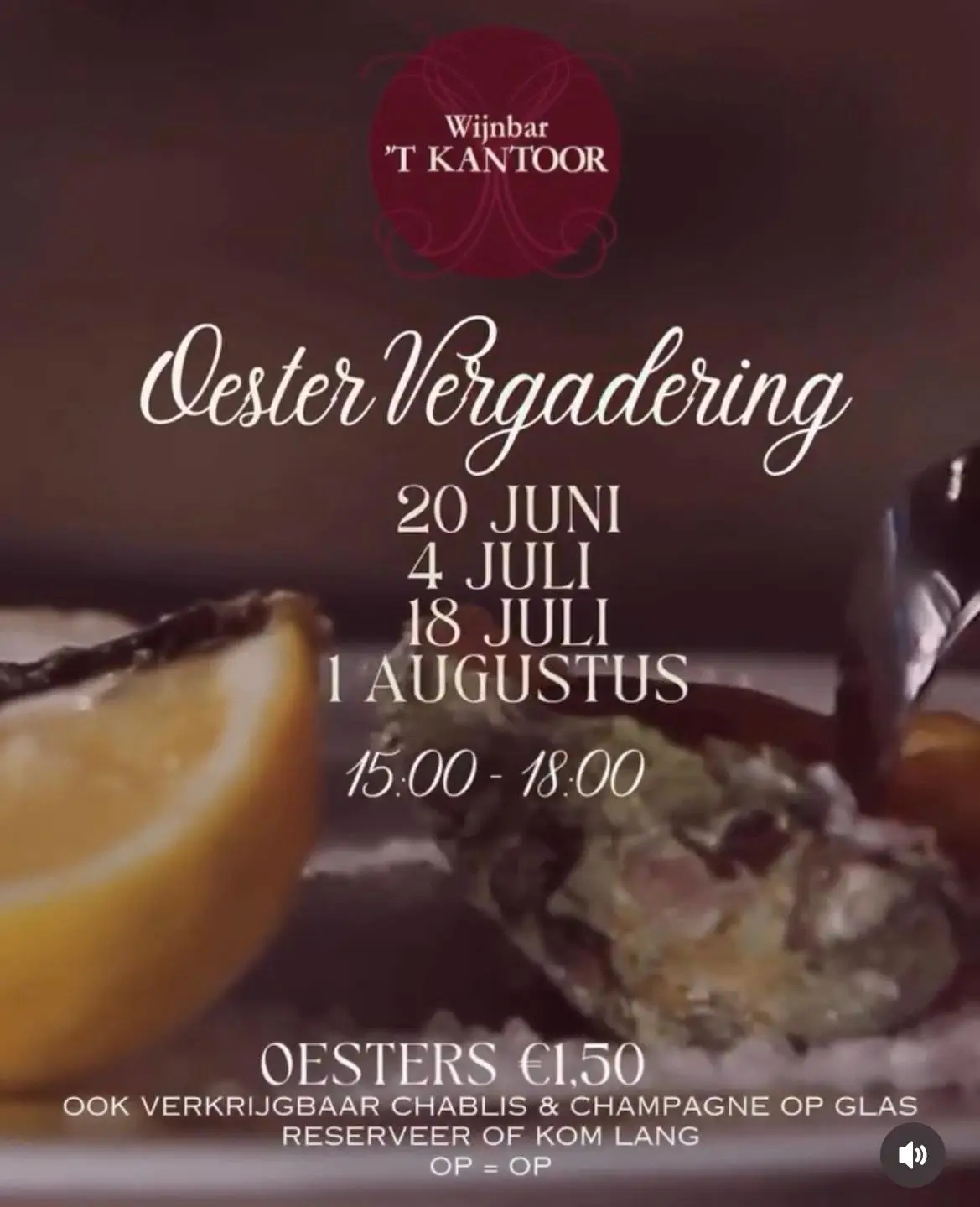 Oestervergadering bij wijnbar 't kantoor