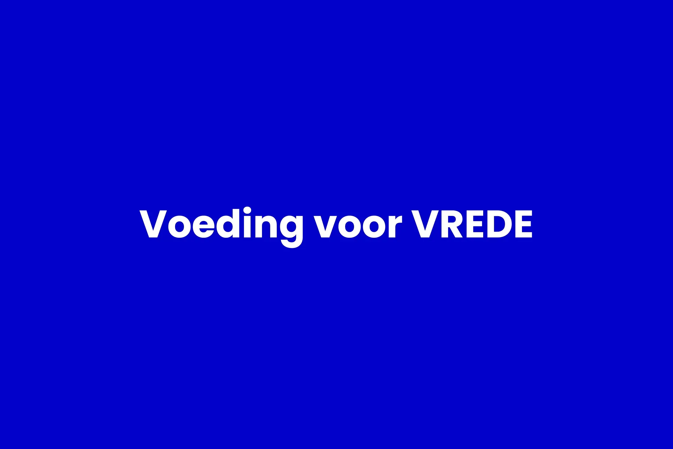 Voeding voor vrede
