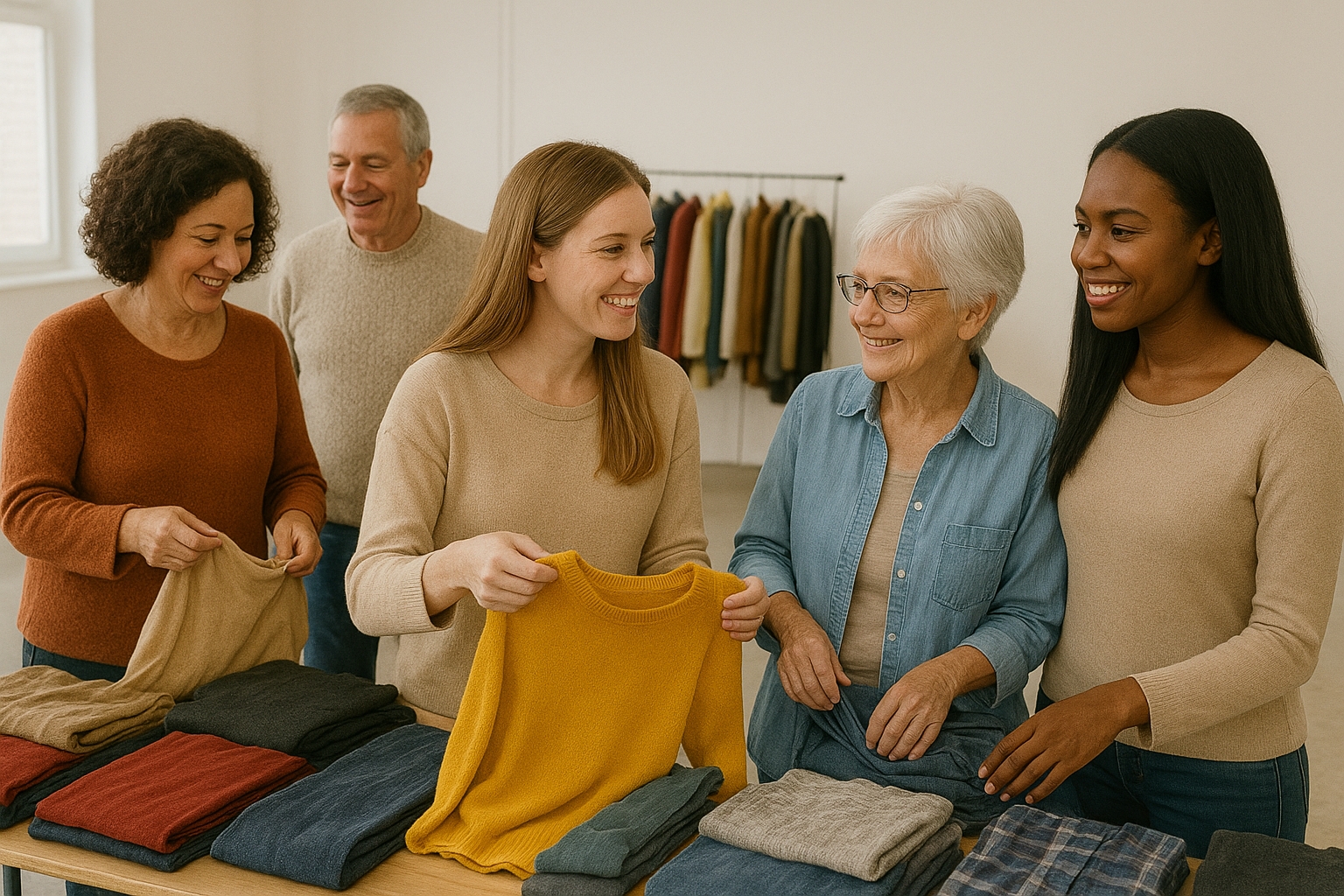 AI afbeelding van een kledingmarkt