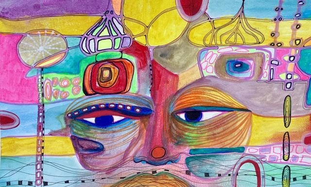 Maak je eigen Hundertwasser-ansichtkaart