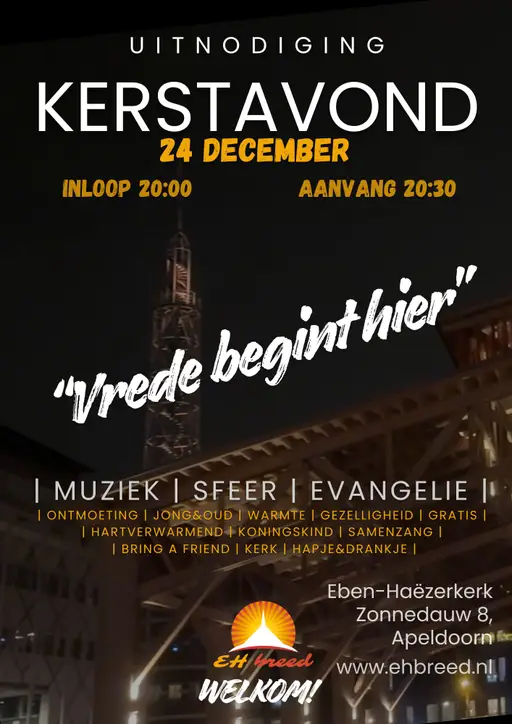 Kerstavond ‘Vrede begint hier’