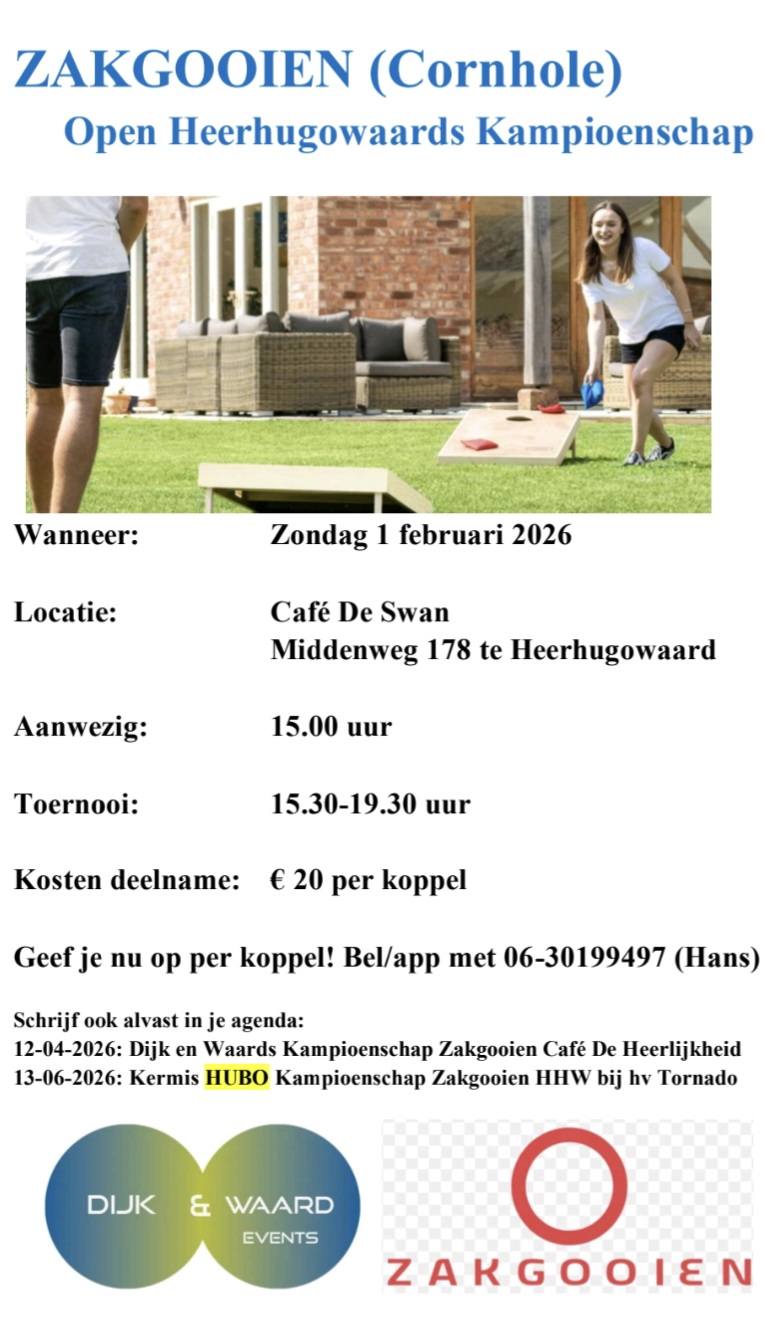 Zakgooien Cornhole Open Heerhugowaards Kampioenschap