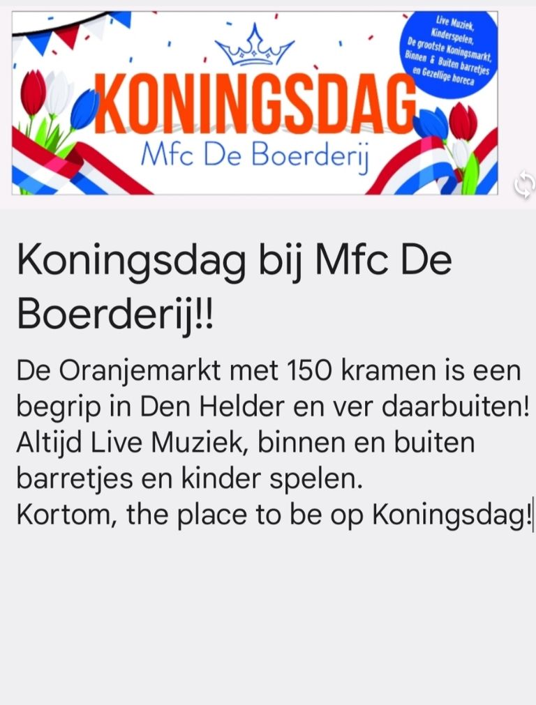 Oranjemarkt MFC Boerderij de Schooten