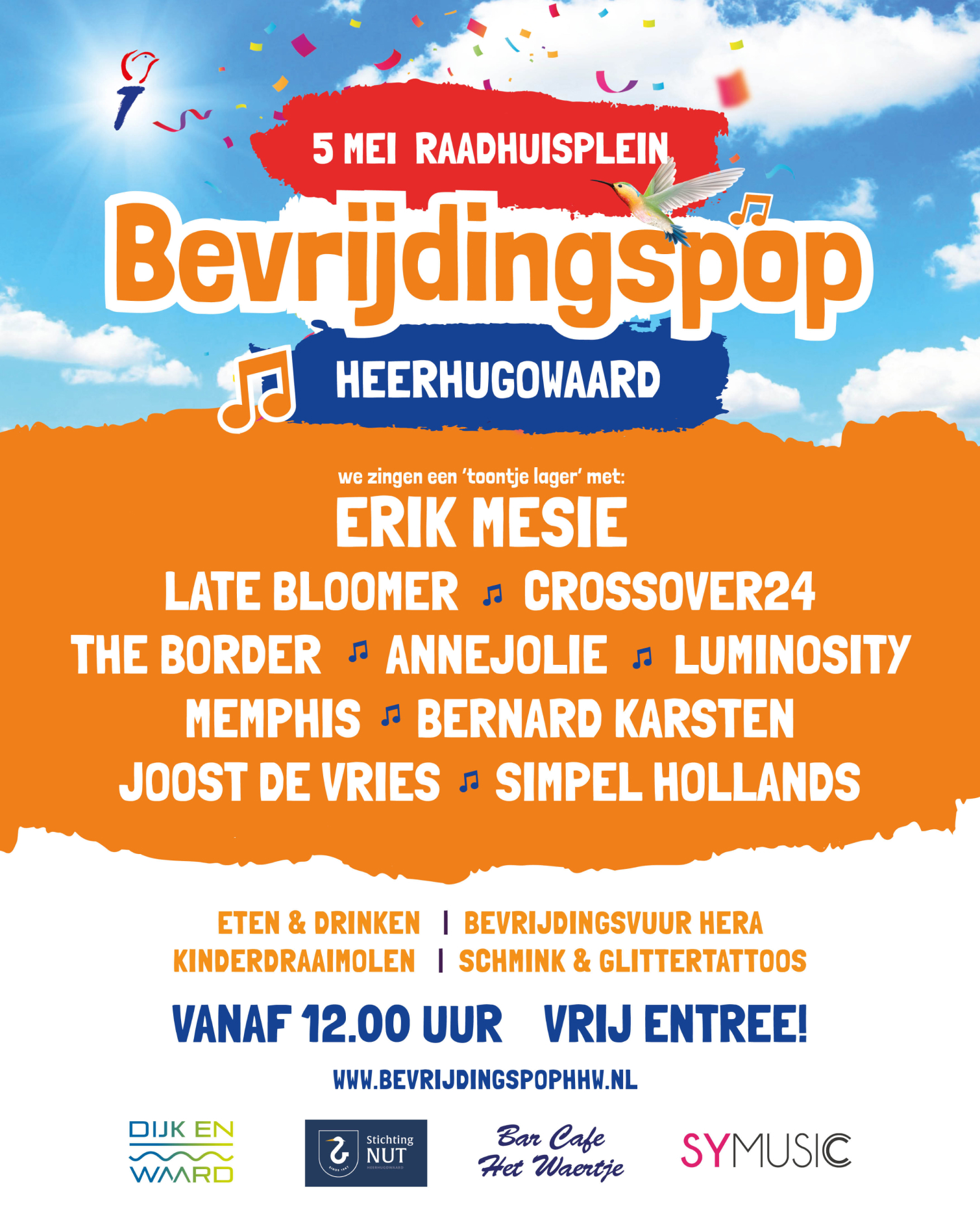 Bevrijdingspop Dijk en Waard, vier de vrijheid op 5 mei