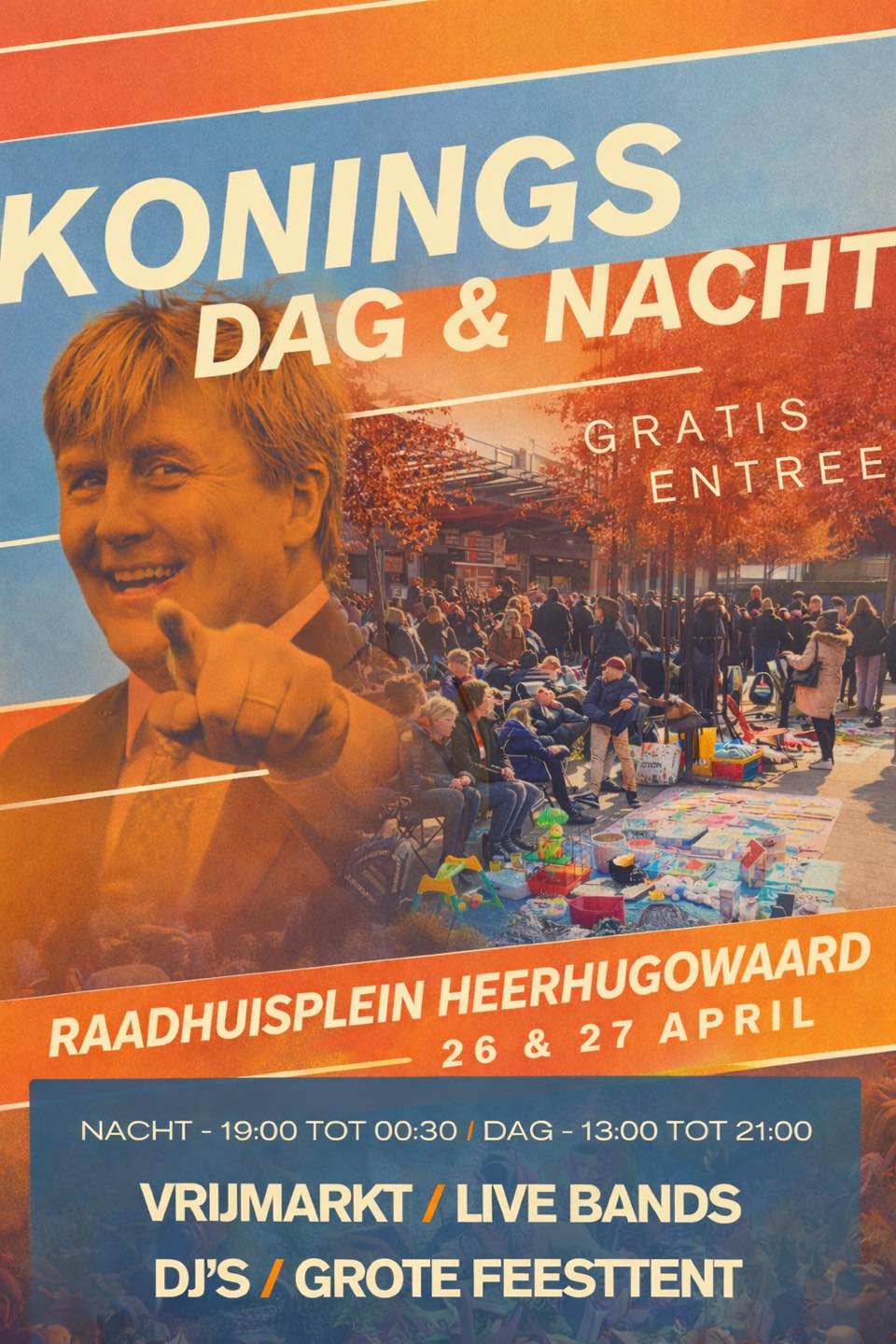 Koningsdag & nacht Raadhuisplein
