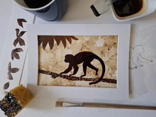 Schilderen met koffie in Apenheul
