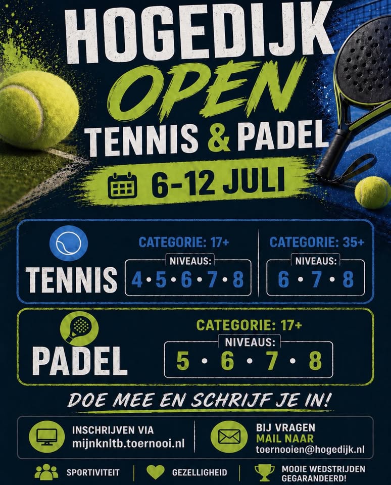 Hogedijk Open-toernooi – Tennis & Padel