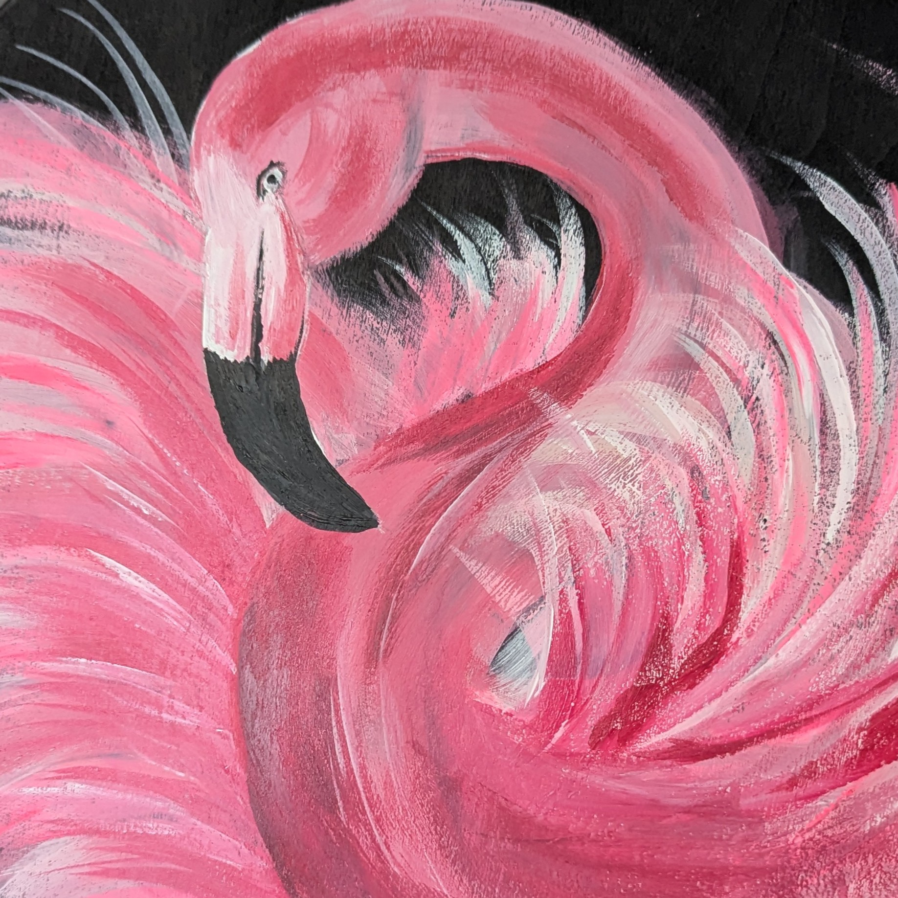 Flamingo op rond paneel