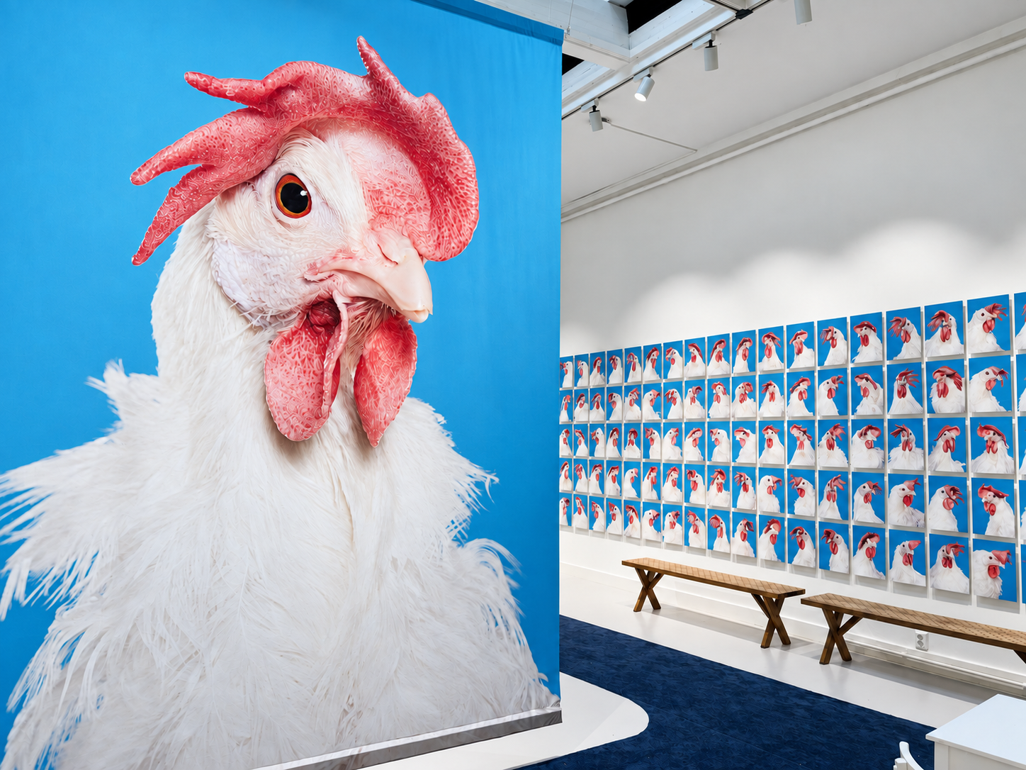 Artwork for NOVOGEN: 166 hens, 166 individuals