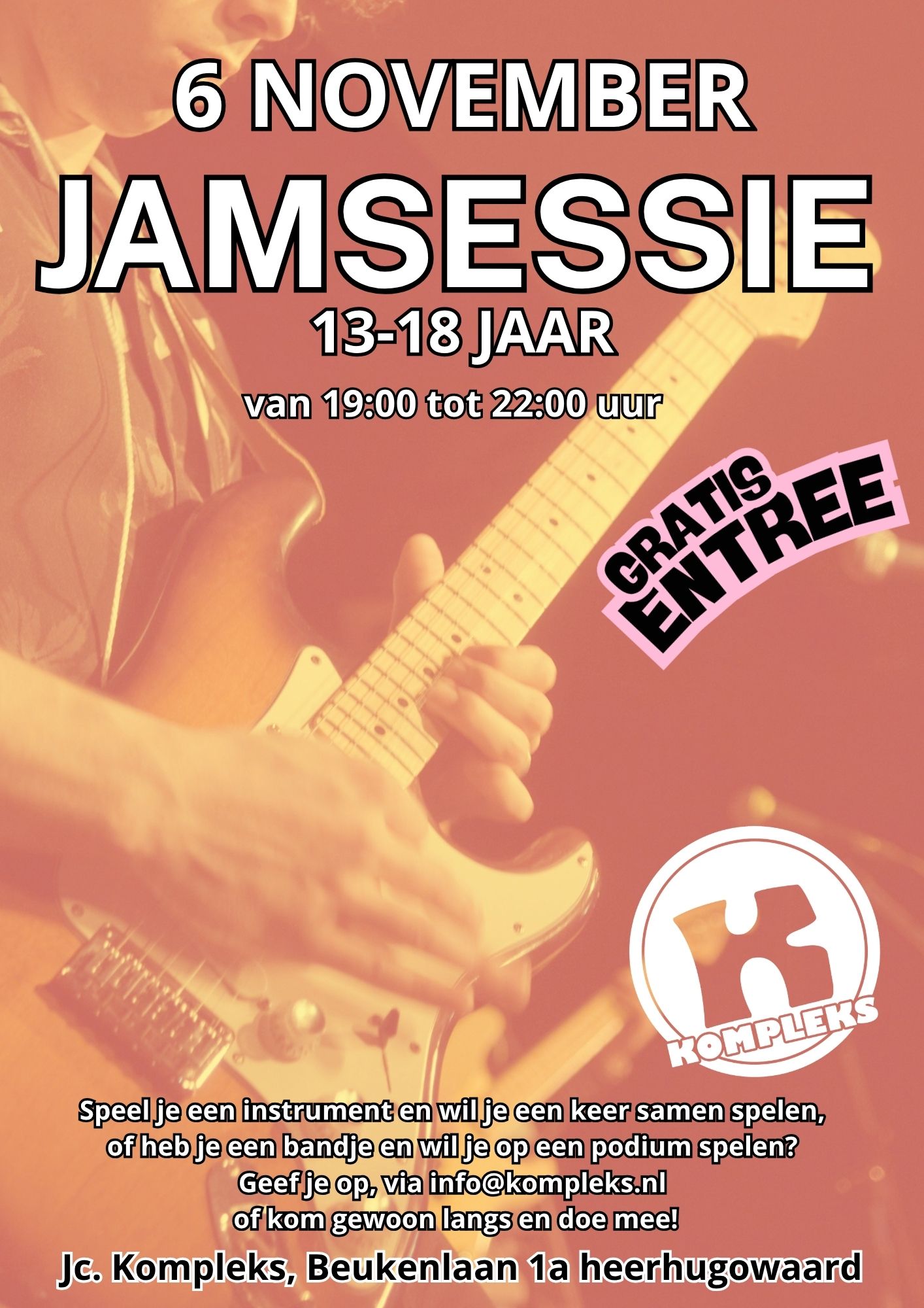 Jamsessie voor 13-18 jaar GRATIS ENTREE